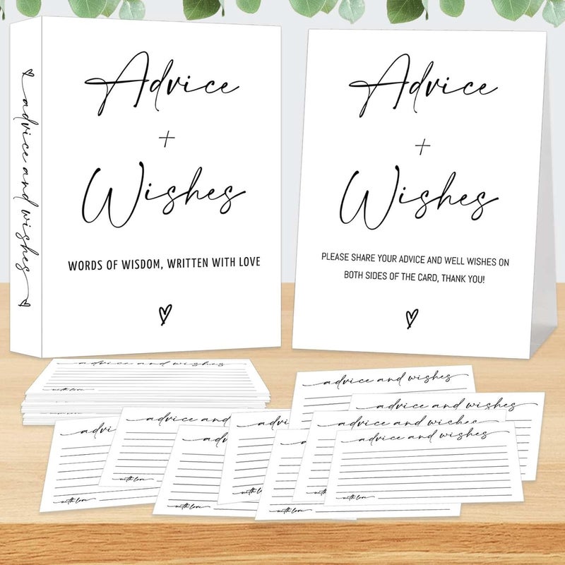 Senfaro Advice and Wishes Cards Album, Baby Shower Advice Cards Book, Wedding Advice Card Guest Book Well Wishes Card for Bridal Shower, Mr and Mrs, Retirement, Graduation, Birthday - Image 1